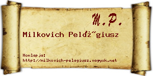 Milkovich Pelágiusz névjegykártya